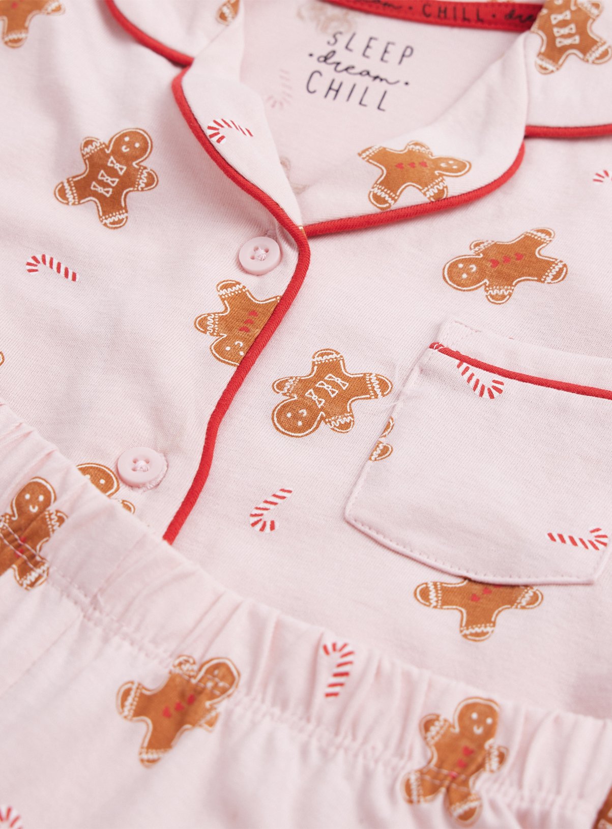 Gingerbread Man & Candy Cane Traditional Pyjama Set 10-11 years - Image 3 thumbnail
