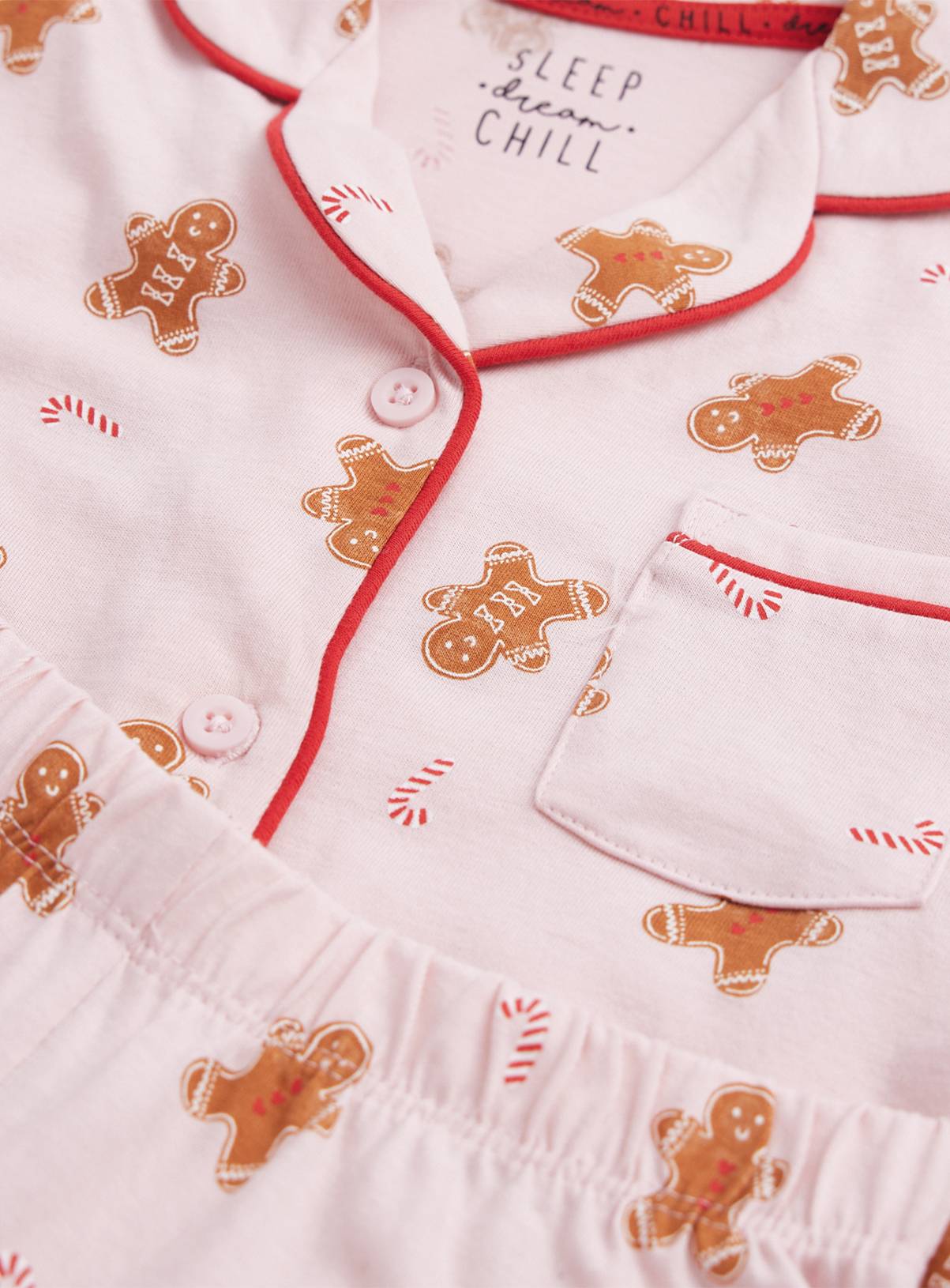 Gingerbread Man & Candy Cane Traditional Pyjama Set 10-11 years - Image 3