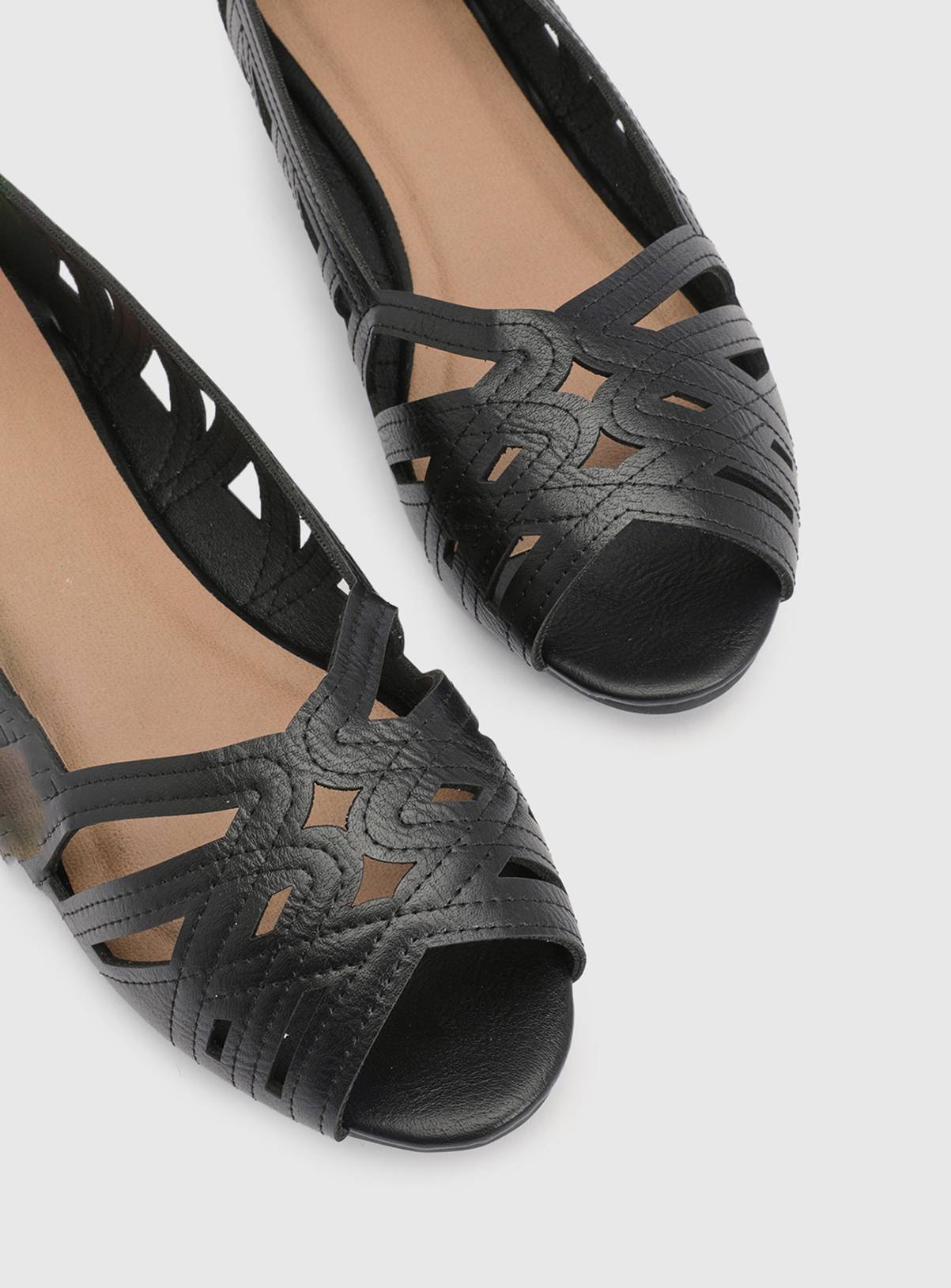 DOROTHY PERKINS Wide Fit Prim Peep Toe Ballet Flats Black 4 - Image 6