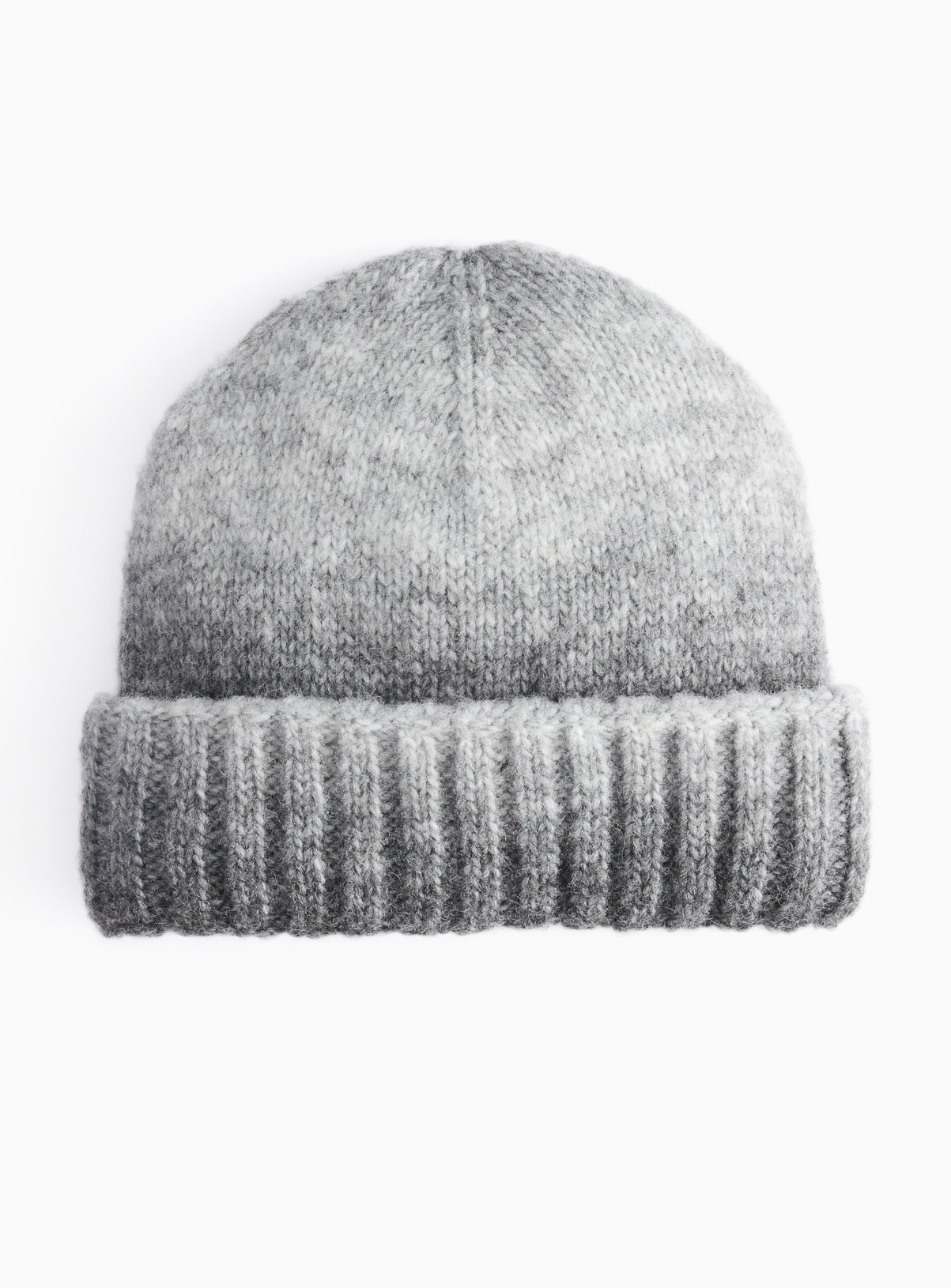Grey and White Ombre Knit Beanie One Size - Image 1 thumbnail