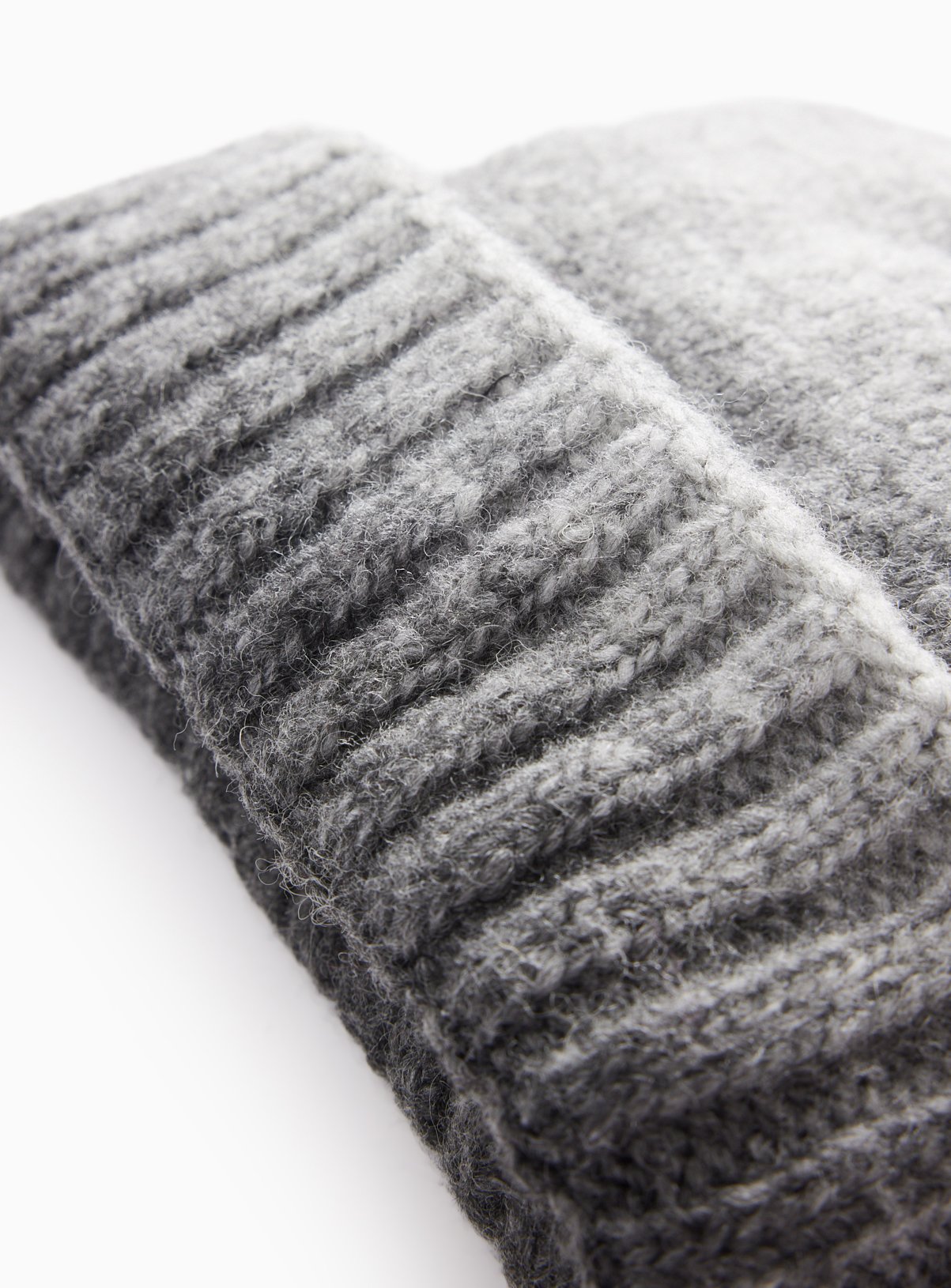 Grey and White Ombre Knit Beanie One Size - Image 2 thumbnail