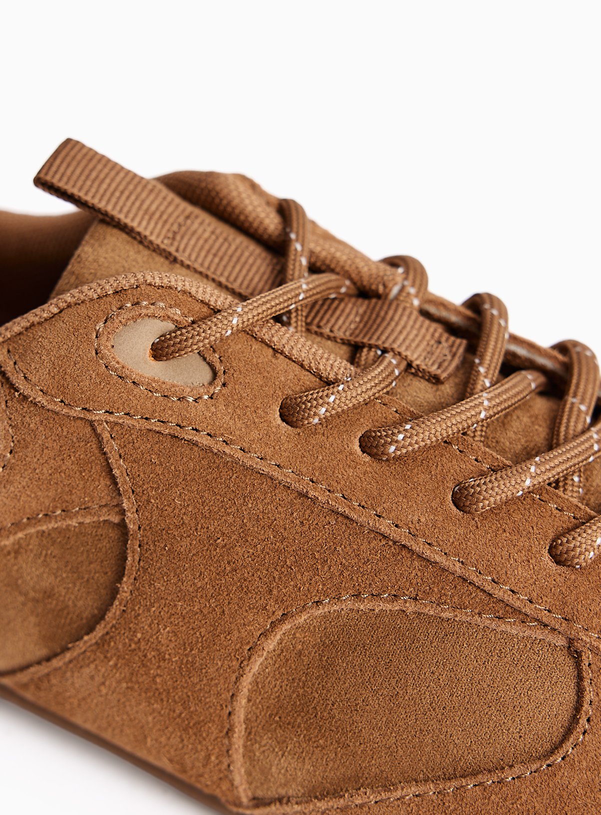 Tan Retro Sporty Suede Trainers 7 - Image 3 thumbnail