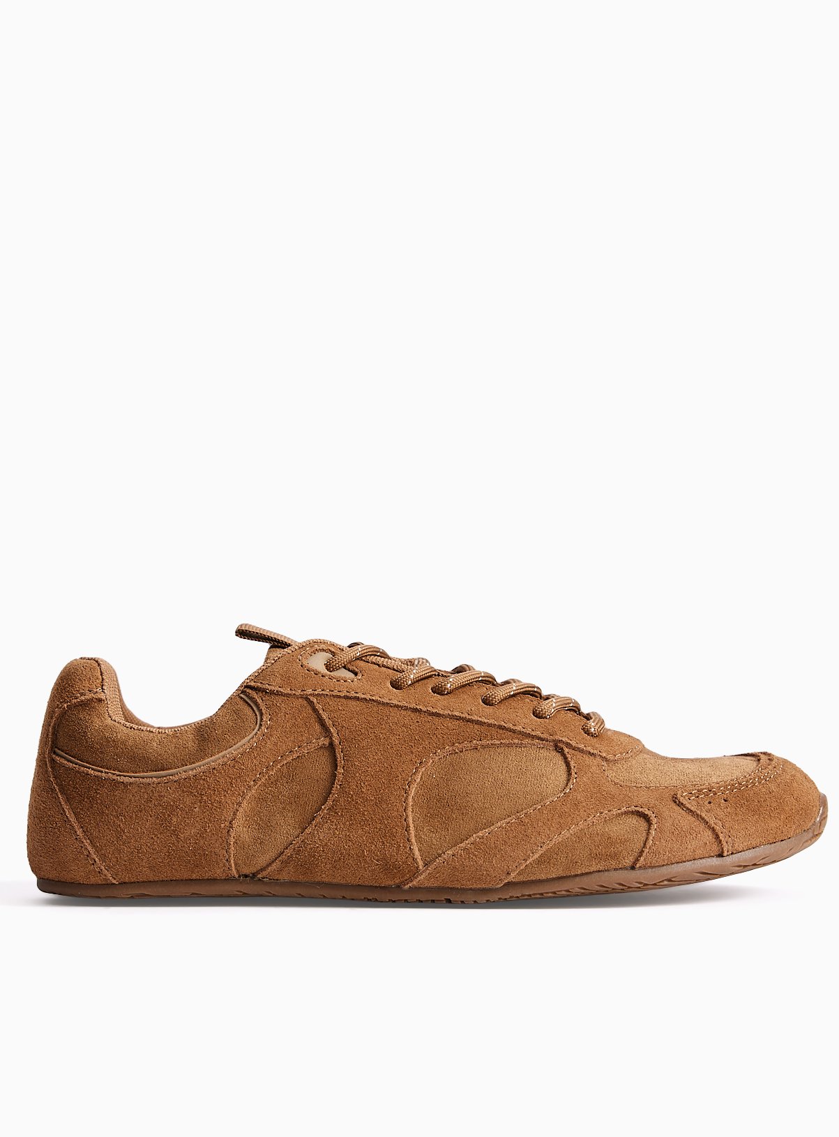 Tan Retro Sporty Suede Trainers 7 - Image 4 thumbnail