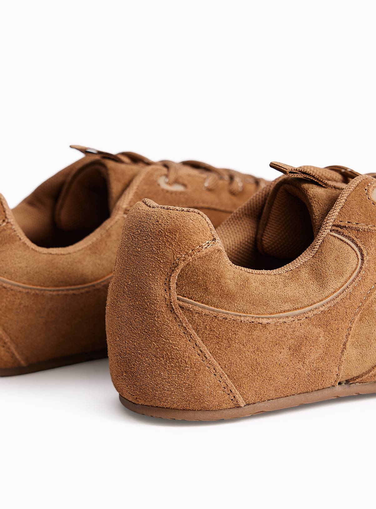Tan Retro Sporty Suede Trainers 7 - Image 5