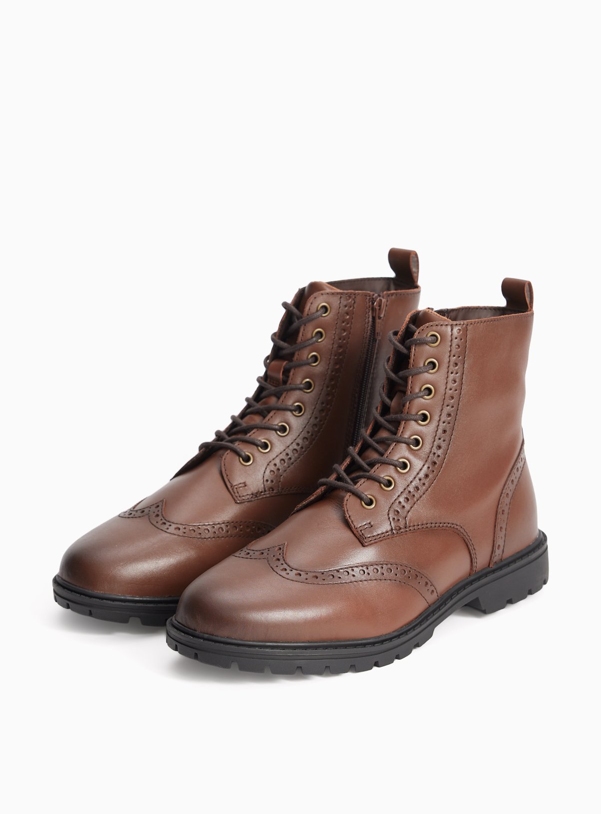 Brown Smart Leather Lace Up Boots 10 - Image 2 thumbnail
