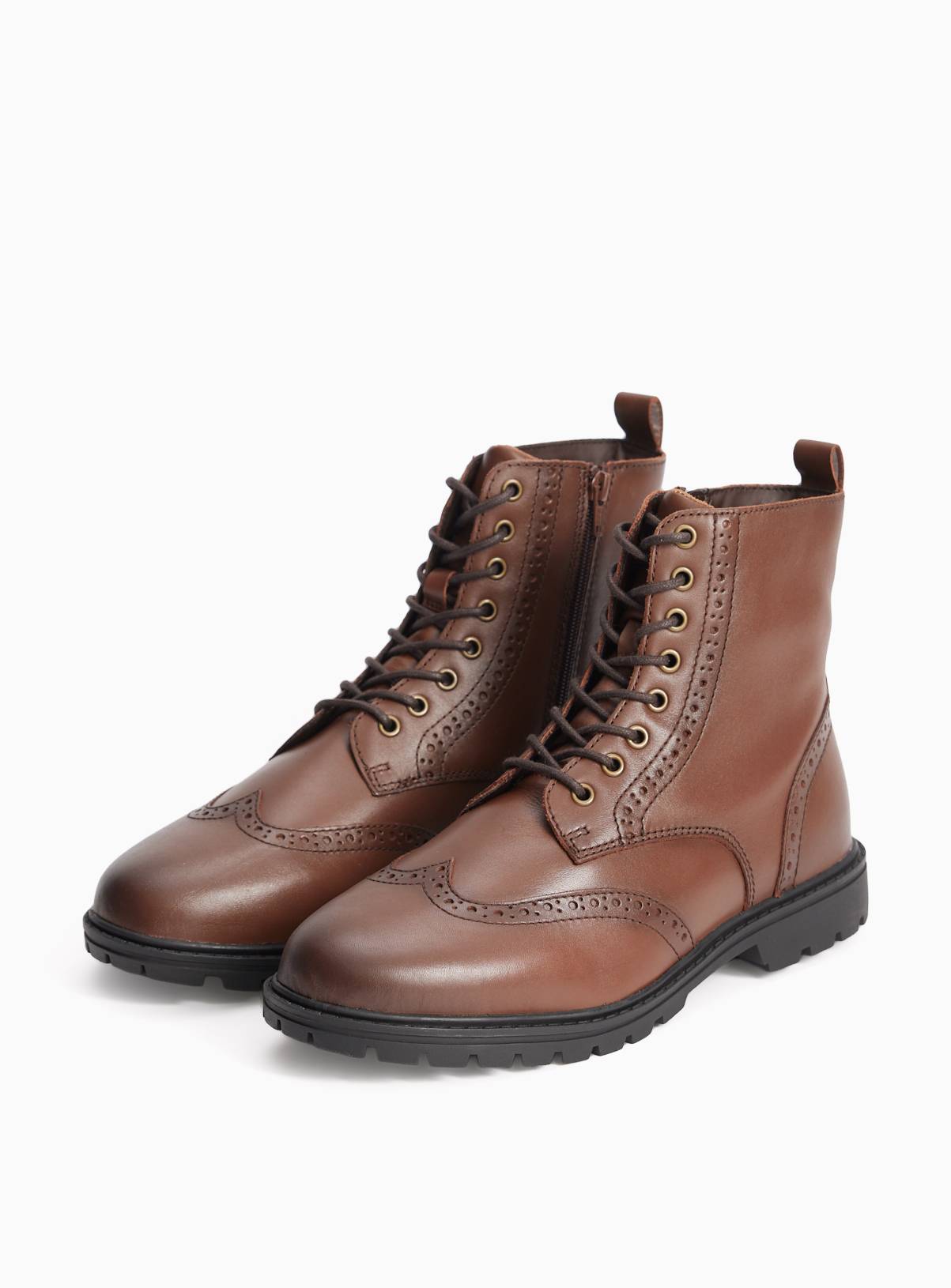 Brown Smart Leather Lace Up Boots 10 - Image 2