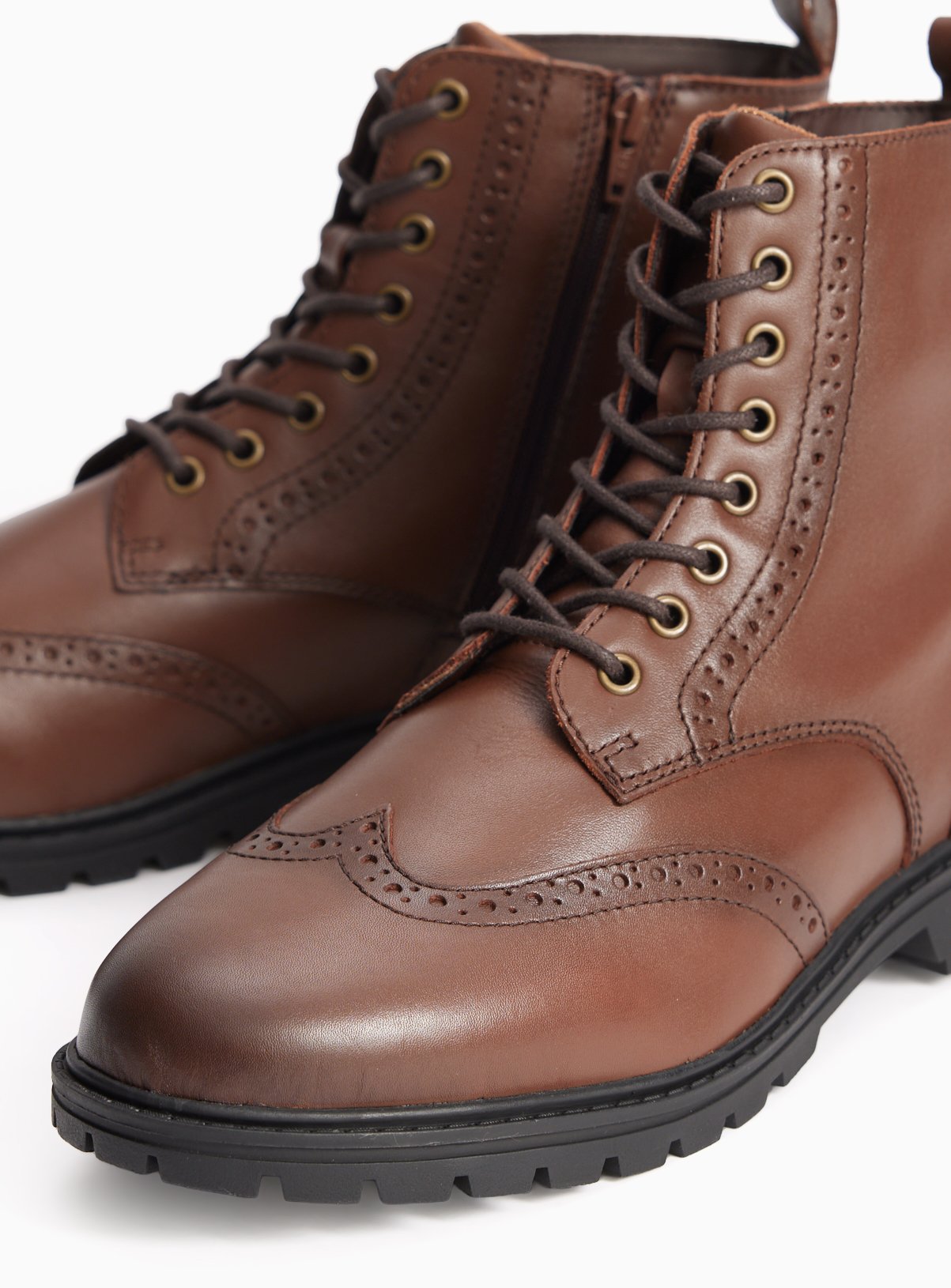 Brown Smart Leather Lace Up Boots 10 - Image 3 thumbnail