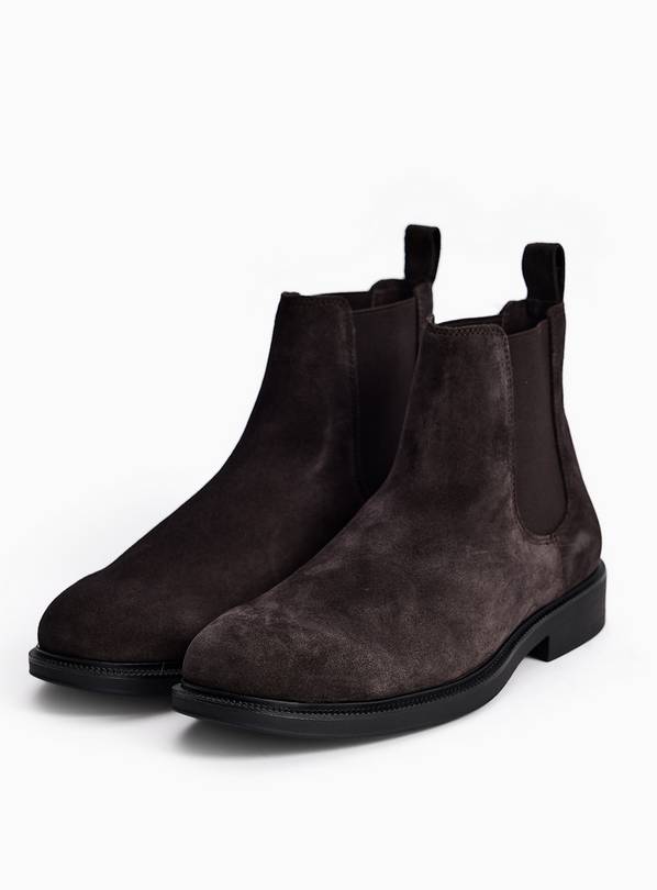 Brown Suede Chelsea Boots 11