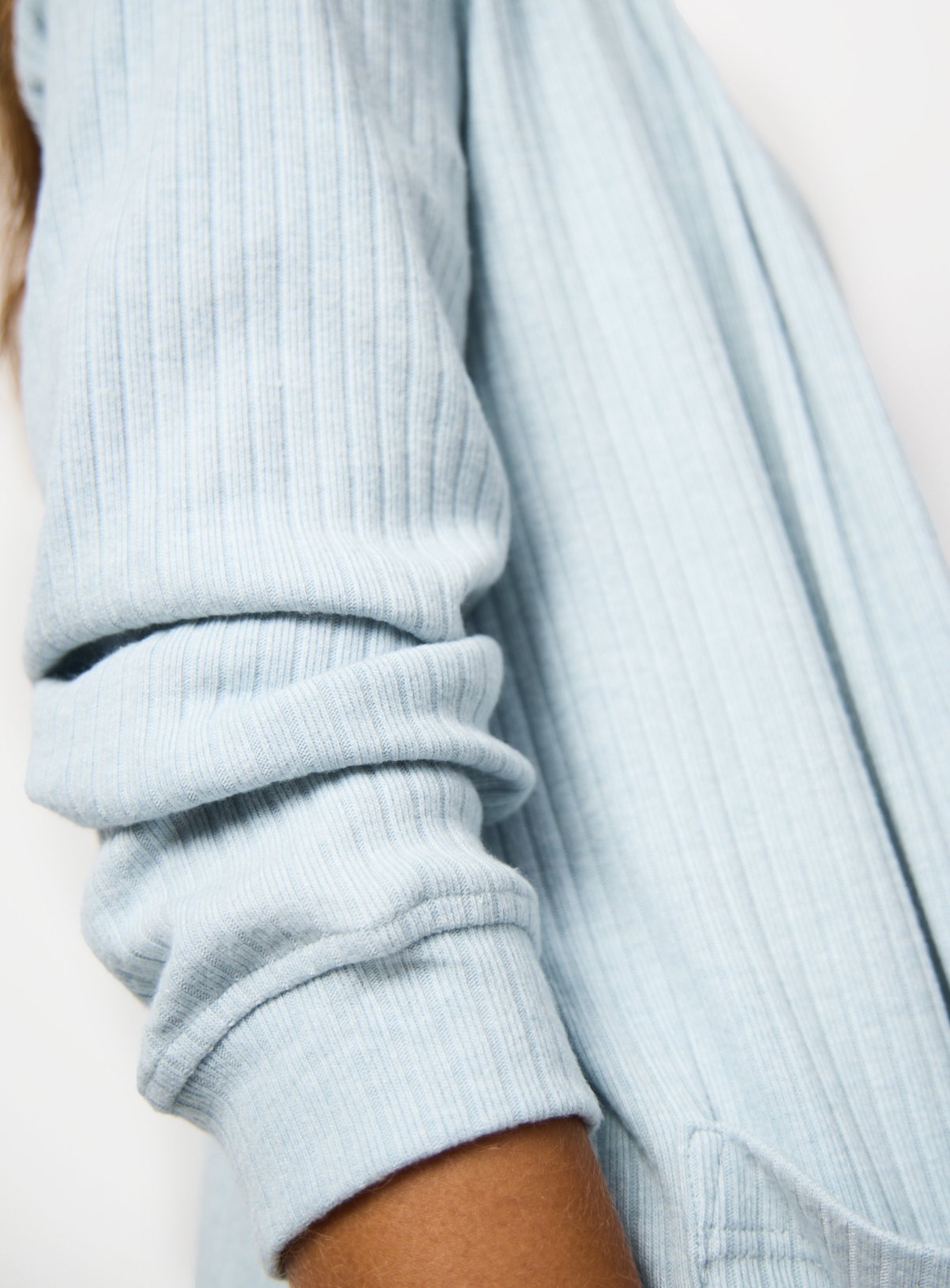 Blue Ribbed Dressing Gown M - Image 3 thumbnail