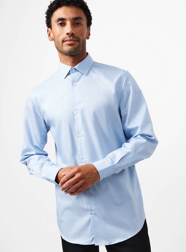 Pure Cotton Regular Fit Twill Long-Sleeved Shirt 15.5