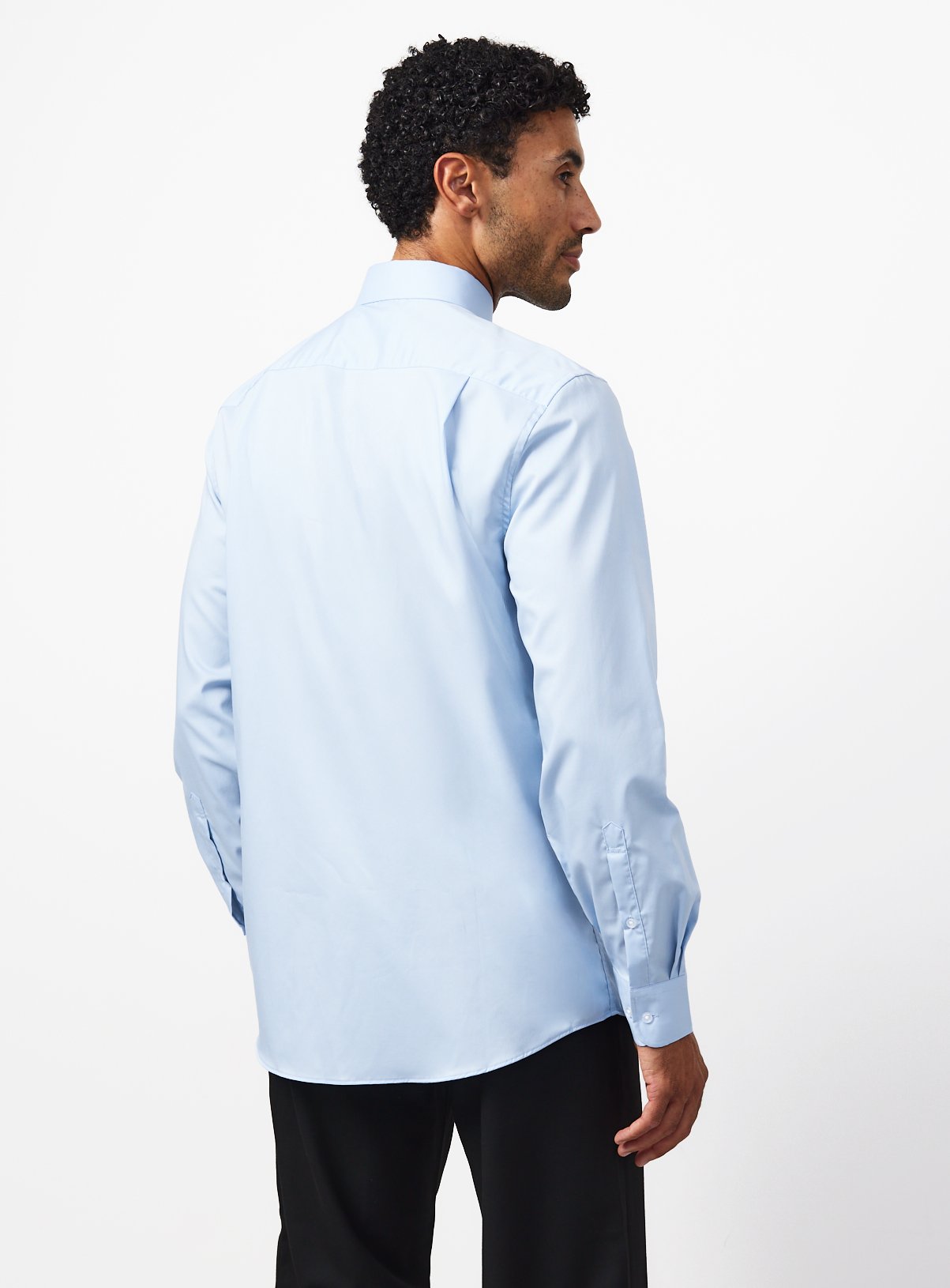Pure Cotton Regular Fit Twill Long-Sleeved Shirt 15.5 - Image 4 thumbnail