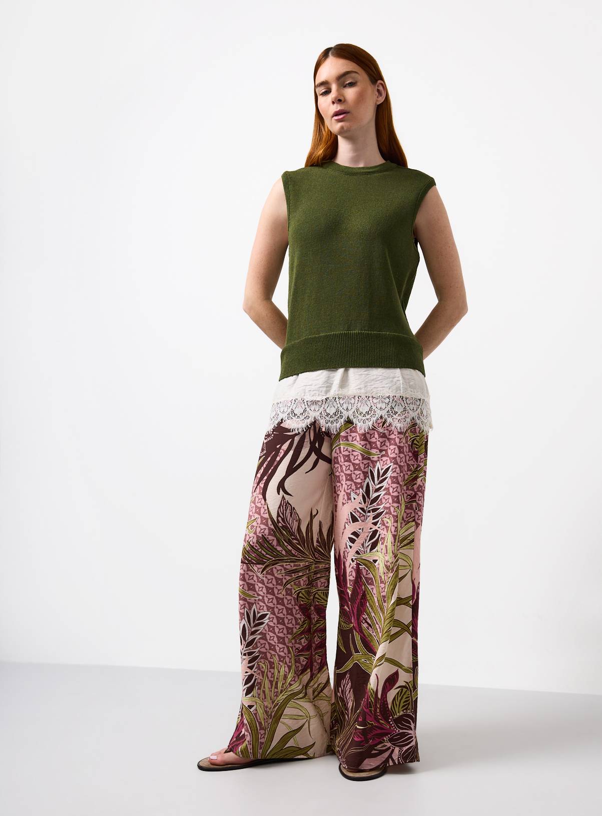 Khaki Sleeveless Lace 2 in 1 Top 12 - Image 2