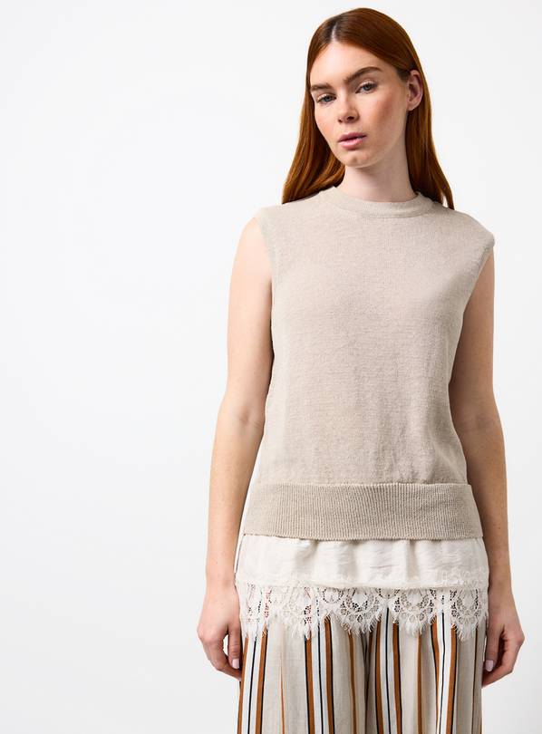 Neutral Sleeveless Lace 2 in 1 Top 14