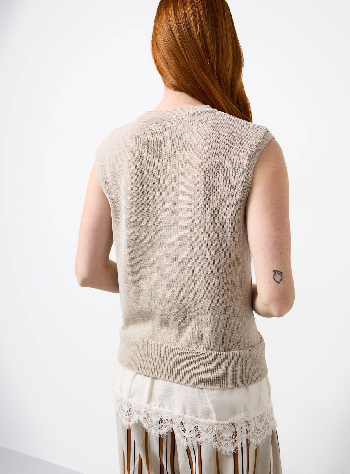 Neutral Sleeveless Lace 2 in 1 Top 8 - Image 4