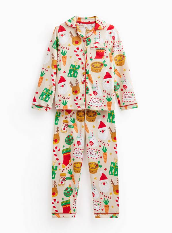 Christmas Icons Traditional Jersey Pyjama Set 9-10 years