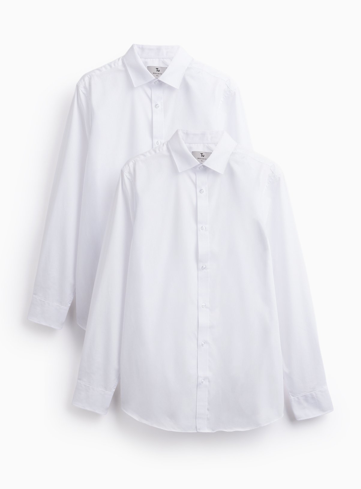 White Formal Long Sleeve Shirts 2 Pack 20 - Image 2 thumbnail