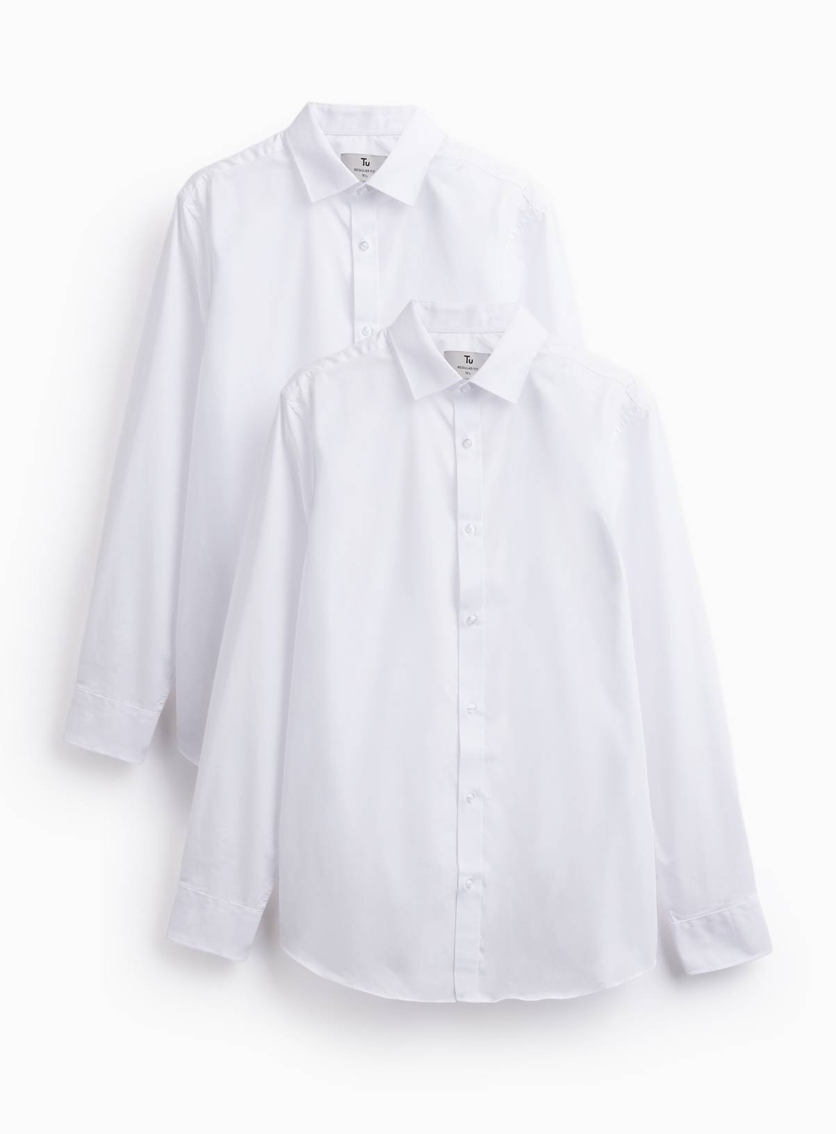 White Formal Long Sleeve Shirts 2 Pack 20 - Image 2