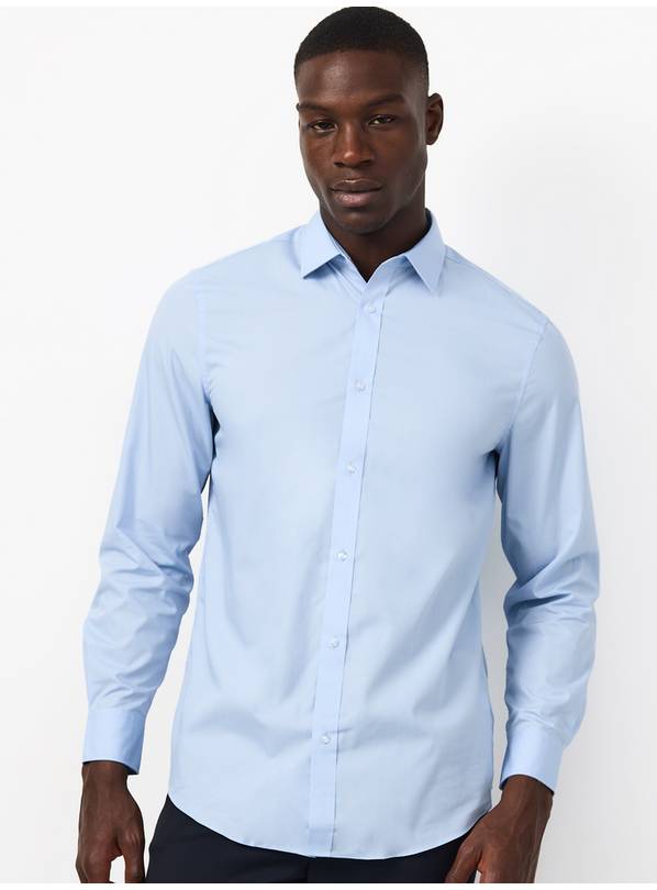 Regular Fit Blue Long Sleeved Shirts 2-Pack 20.5