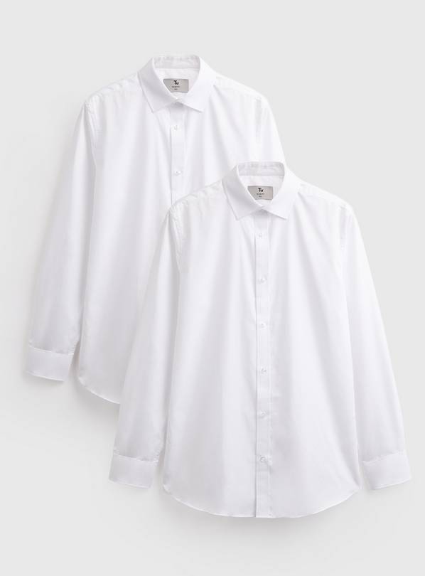 White Basic Slim Fit Shirts 2 Pack  20