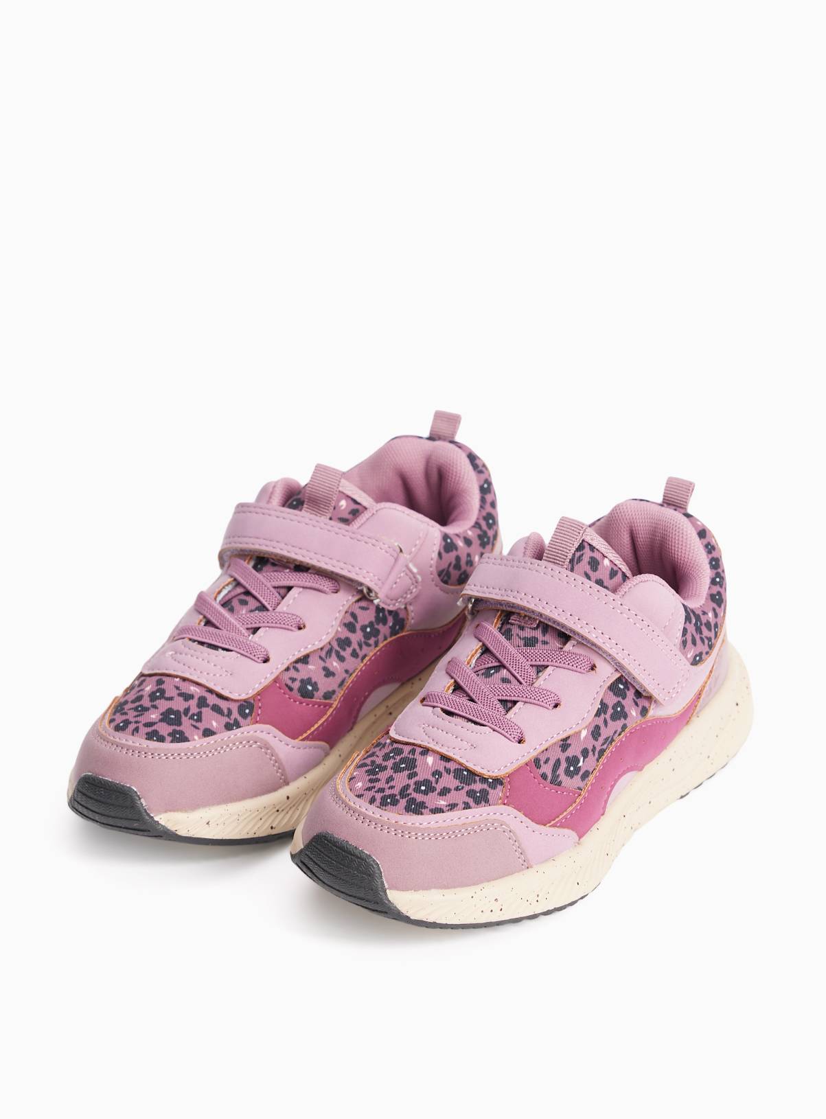 Burgundy Floral Tech Trainers 13 Infant - Image 1