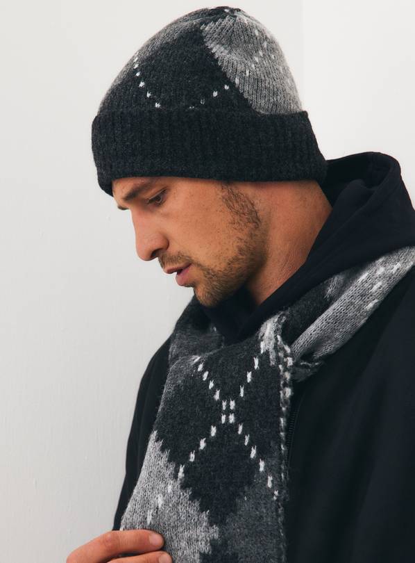 Mono Argyle Beanie  One Size