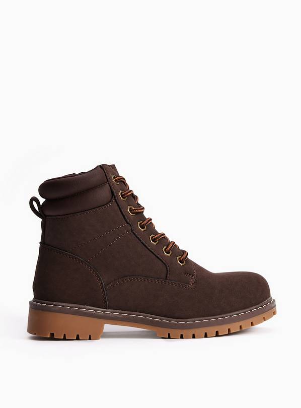 Brown Lace-Up Worker Boots 10 Infant