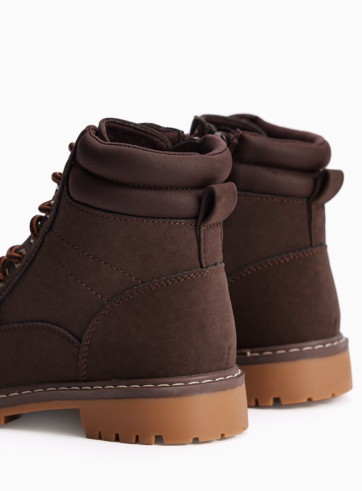 Brown Lace-Up Worker Boots 2 - Image 4 thumbnail