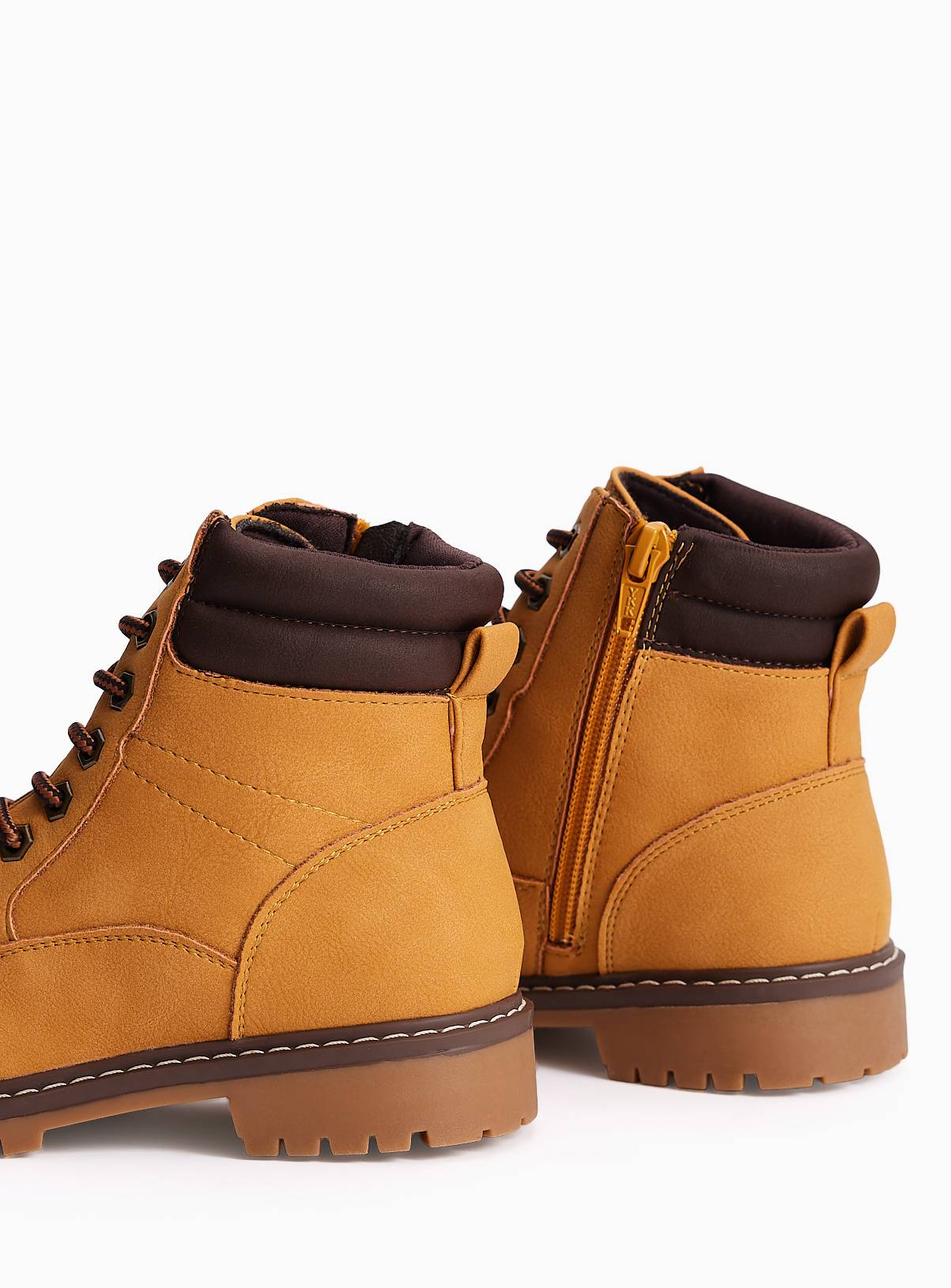Tan Lace-Up Worker Boots 12 Infant - Image 4
