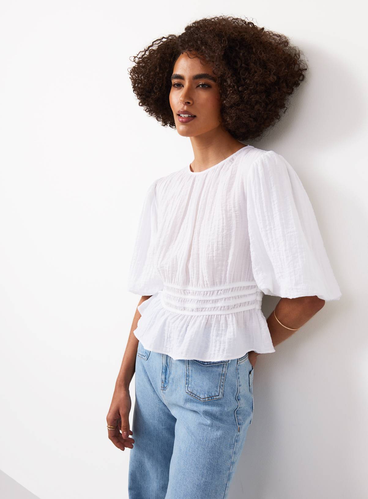 White Waist Detail Blouse 10 - Image 1
