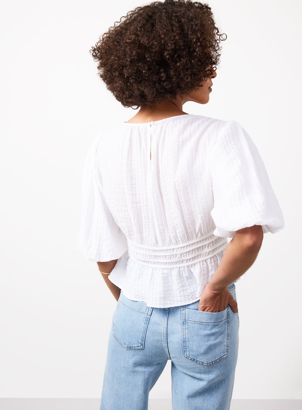 White Waist Detail Blouse 10 - Image 4 thumbnail
