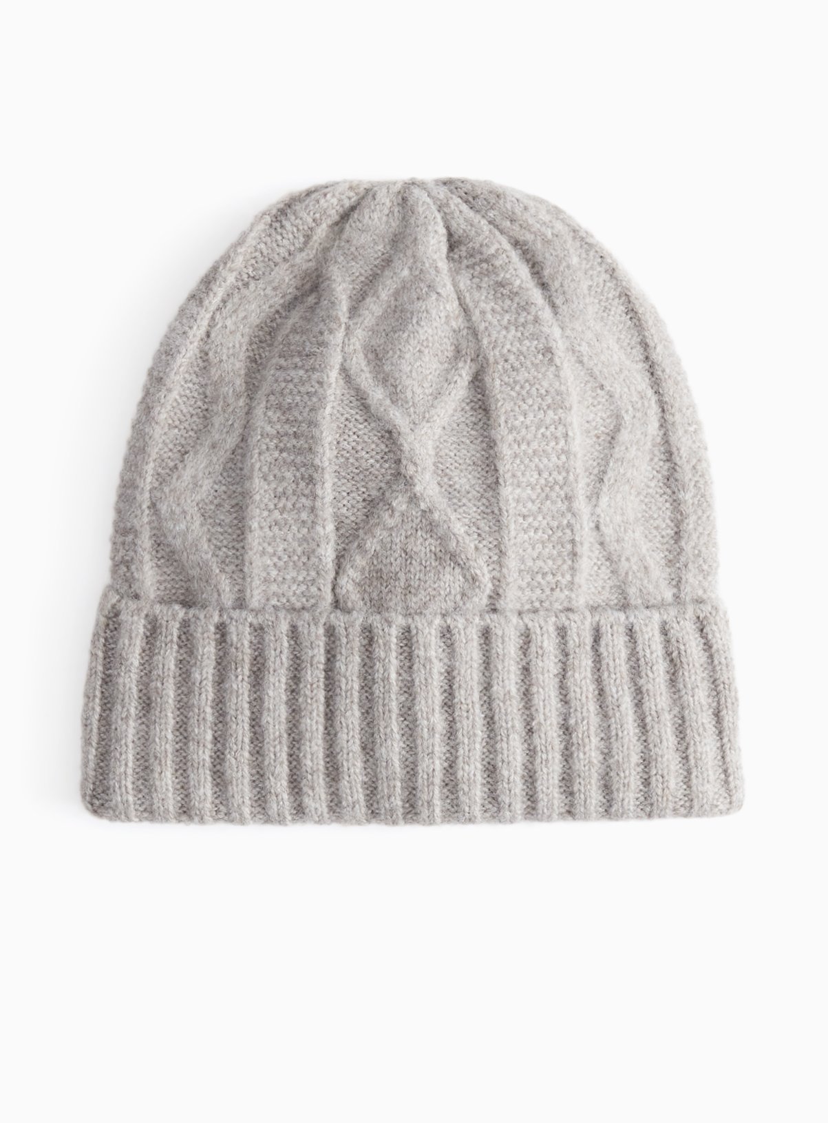 Oatmeal Cable Knit Beanie Hat One Size - Image 2 thumbnail
