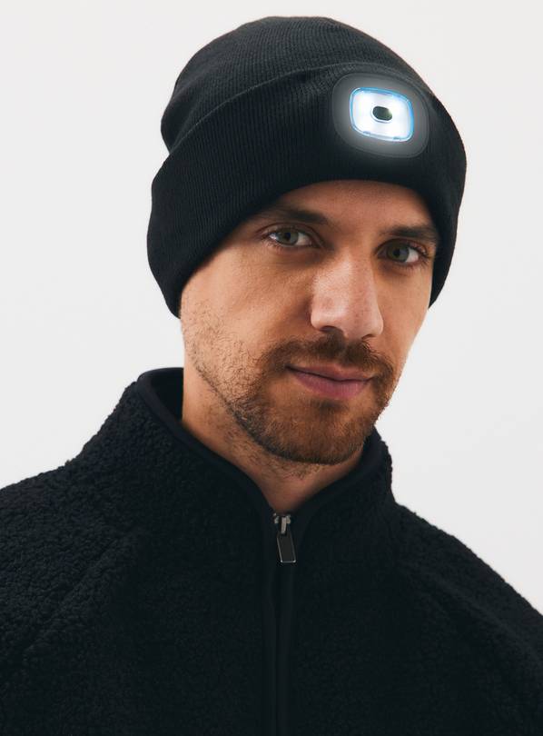 Black LED Beanie Hat One Size