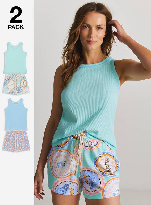 SIMPLY BE Pretty Secrets Vest Rib Short 2 Pack 20-22