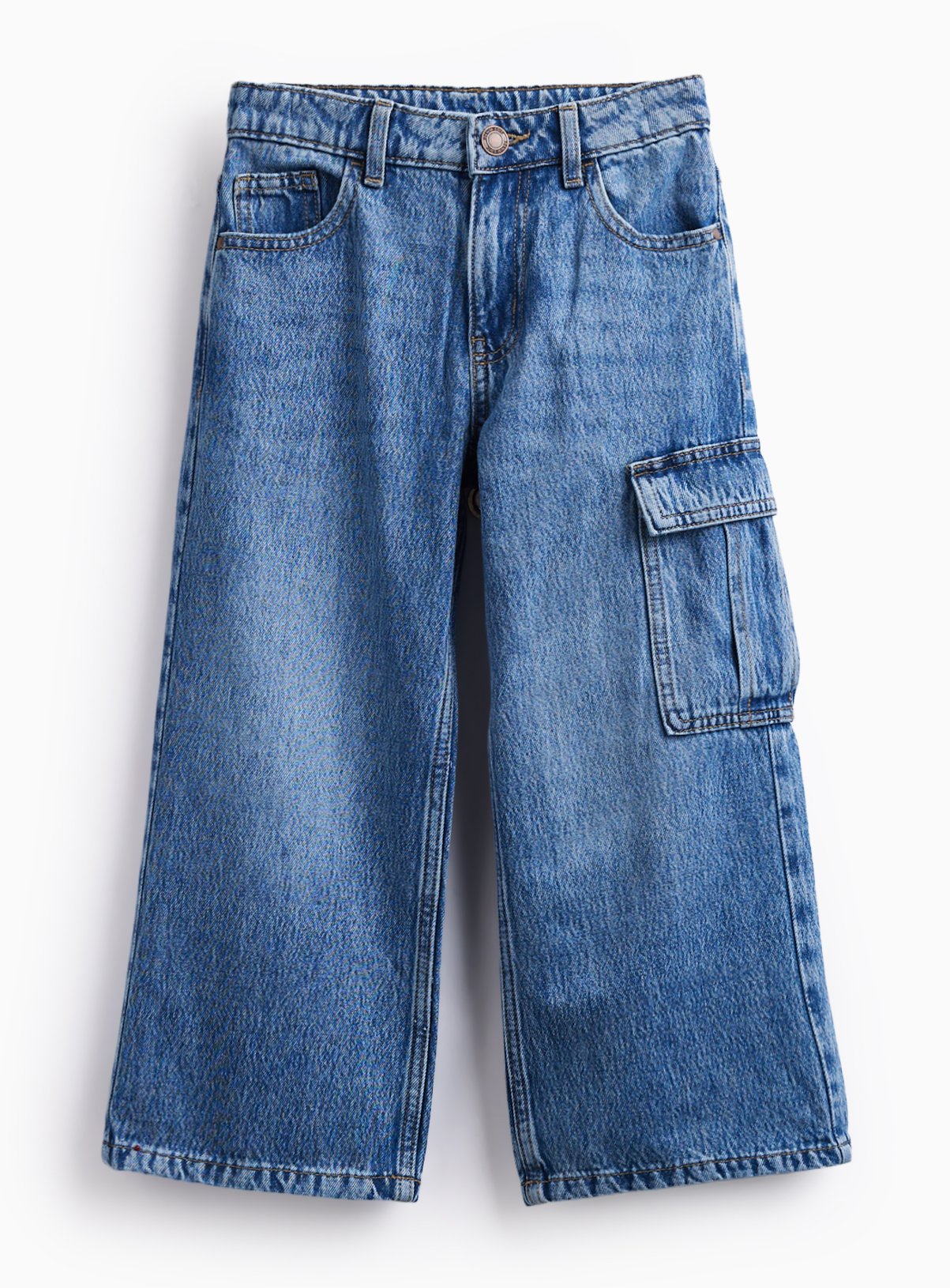 Mid Wash Wide Leg Pocket Detail Jeans 5 years - Image 3 thumbnail