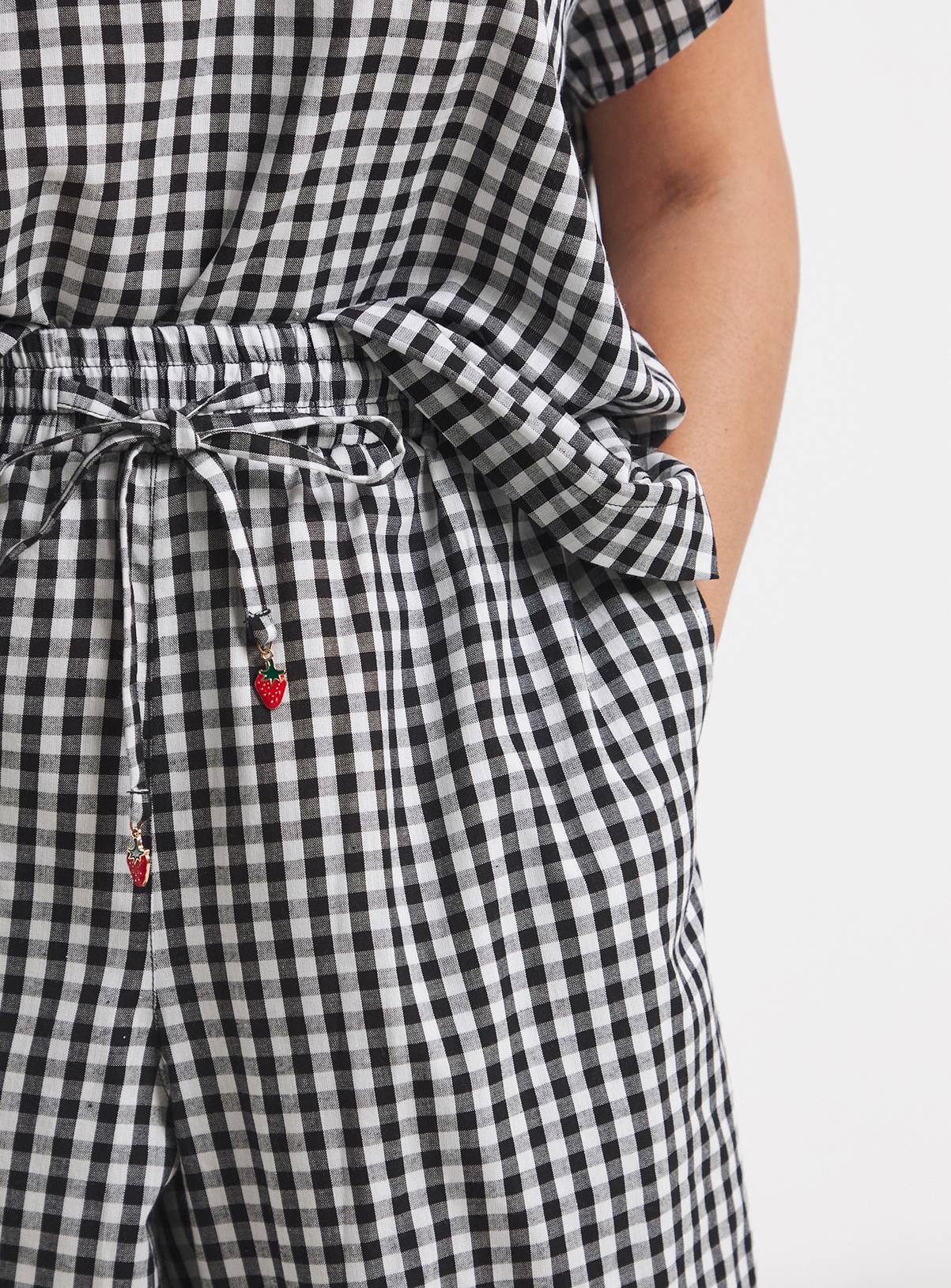 SIMPLY BE Mono Gingham Barrel Leg Trouser 20 - Image 4