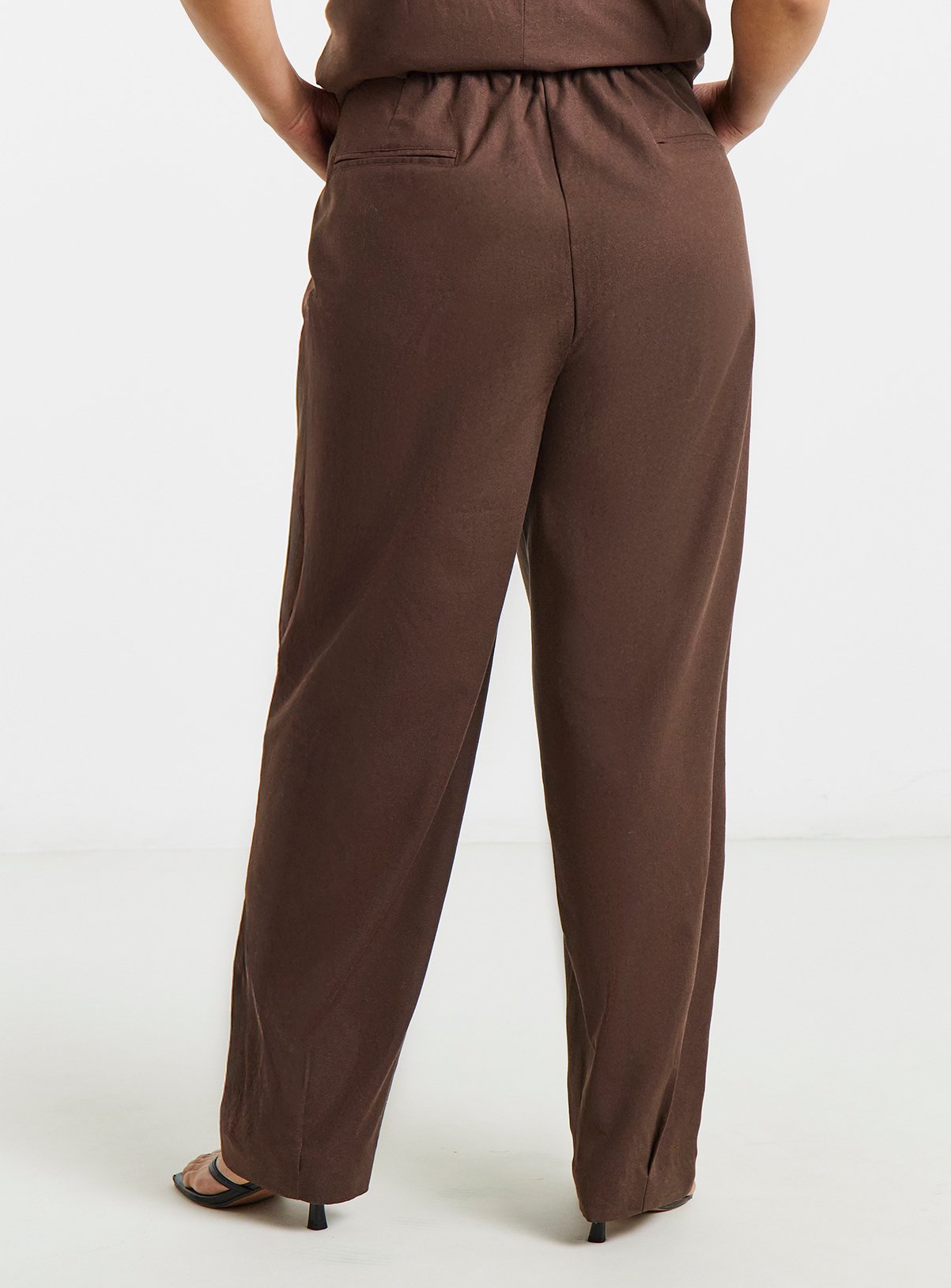 SIMPLY BE Linen Barrel Trousers 16 - Image 2 thumbnail