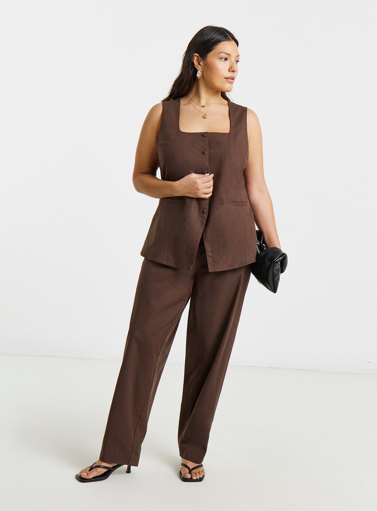 SIMPLY BE Linen Barrel Trousers 16 - Image 3 thumbnail