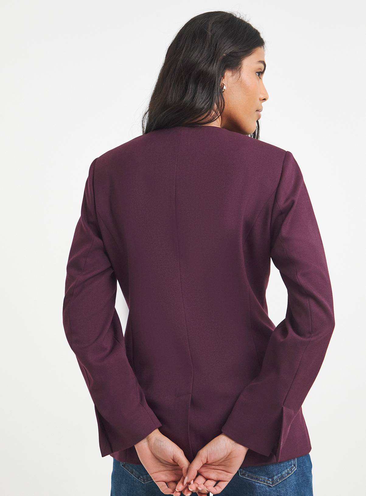 SIMPLY BE Collarless Waisted Blazer 30 - Image 2