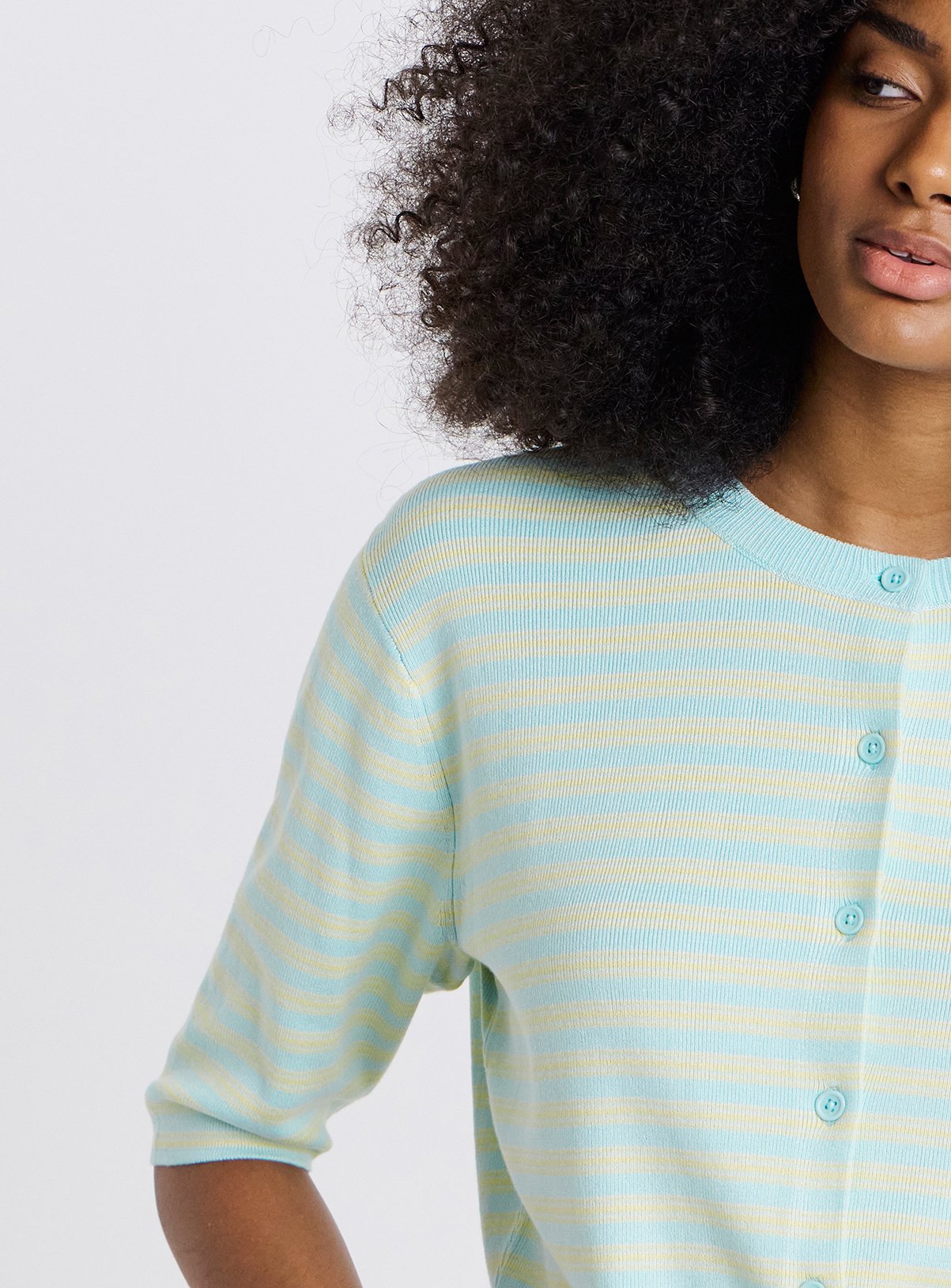 Buy SIMPLY BE Stripe Short Sleeve Boxy Cardigan 12-14 | Cardigans | Tu
