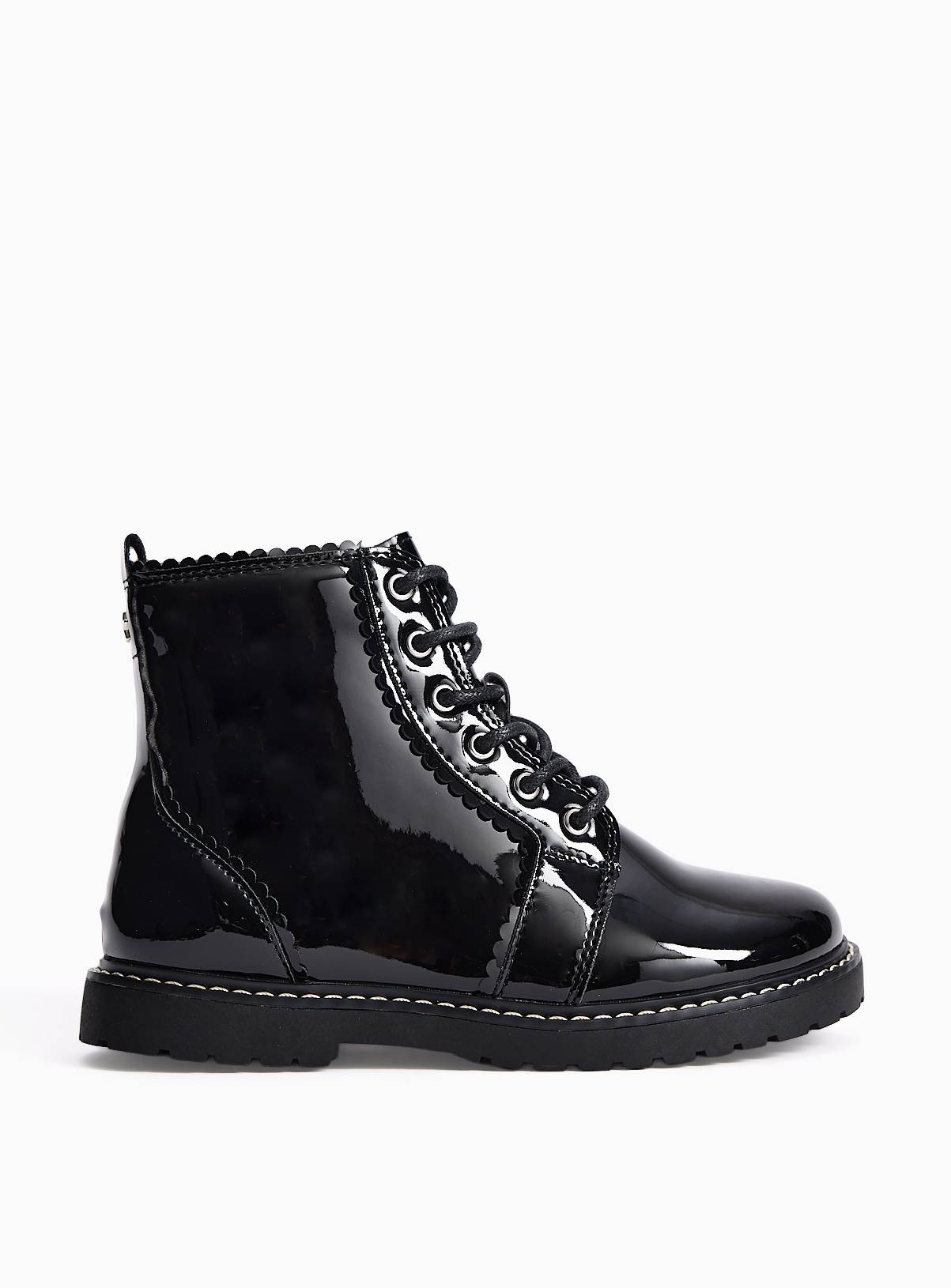 Patent Lace Up Ankle Boots 6 Infant - Image 1