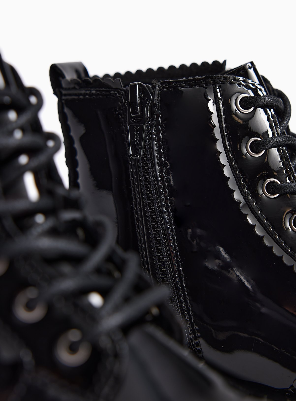 Patent Lace Up Ankle Boots 6 Infant - Image 3 thumbnail
