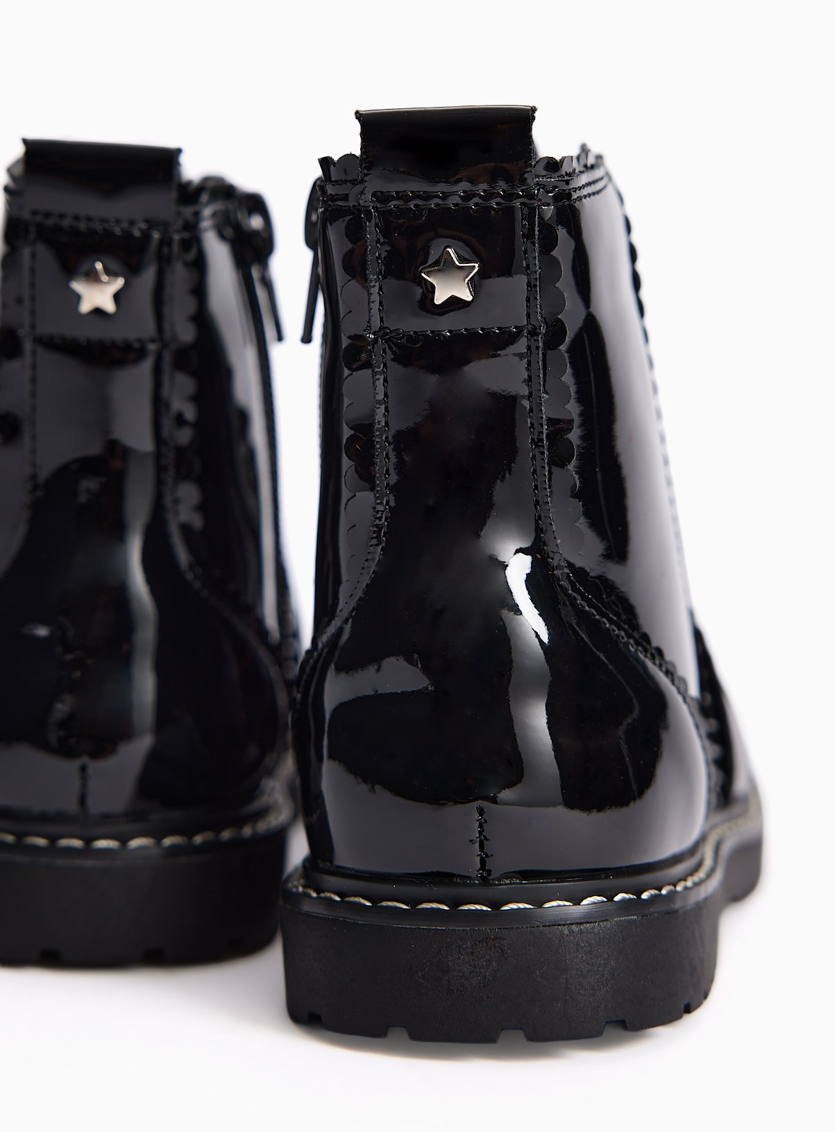 Patent Lace Up Ankle Boots 6 Infant - Image 4 thumbnail