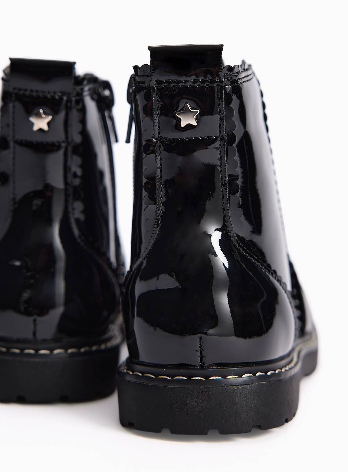 Patent Lace Up Ankle Boots 6 Infant - Image 4