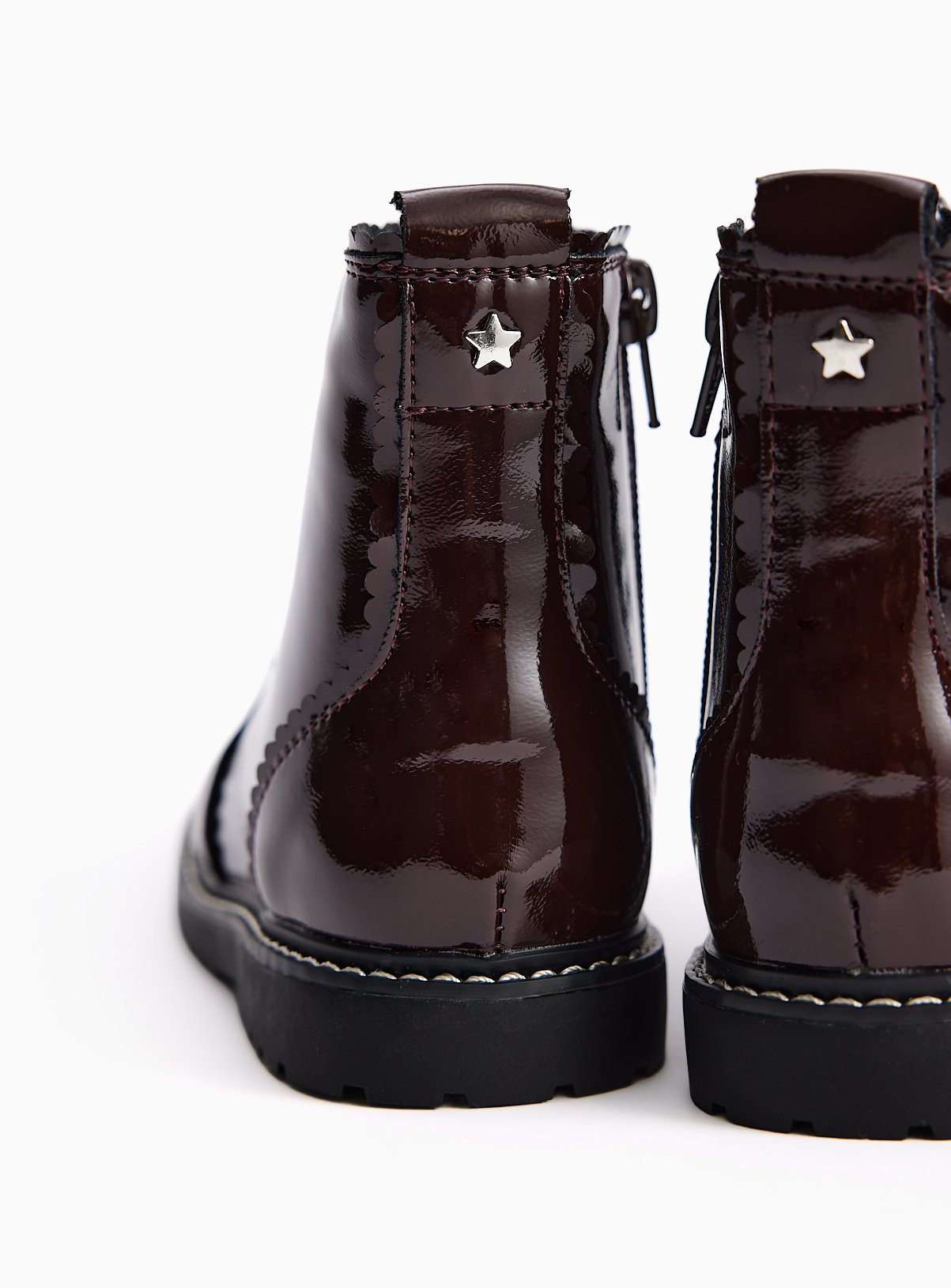 Patent Lace Up Ankle Boots 8 Infant - Image 4 thumbnail