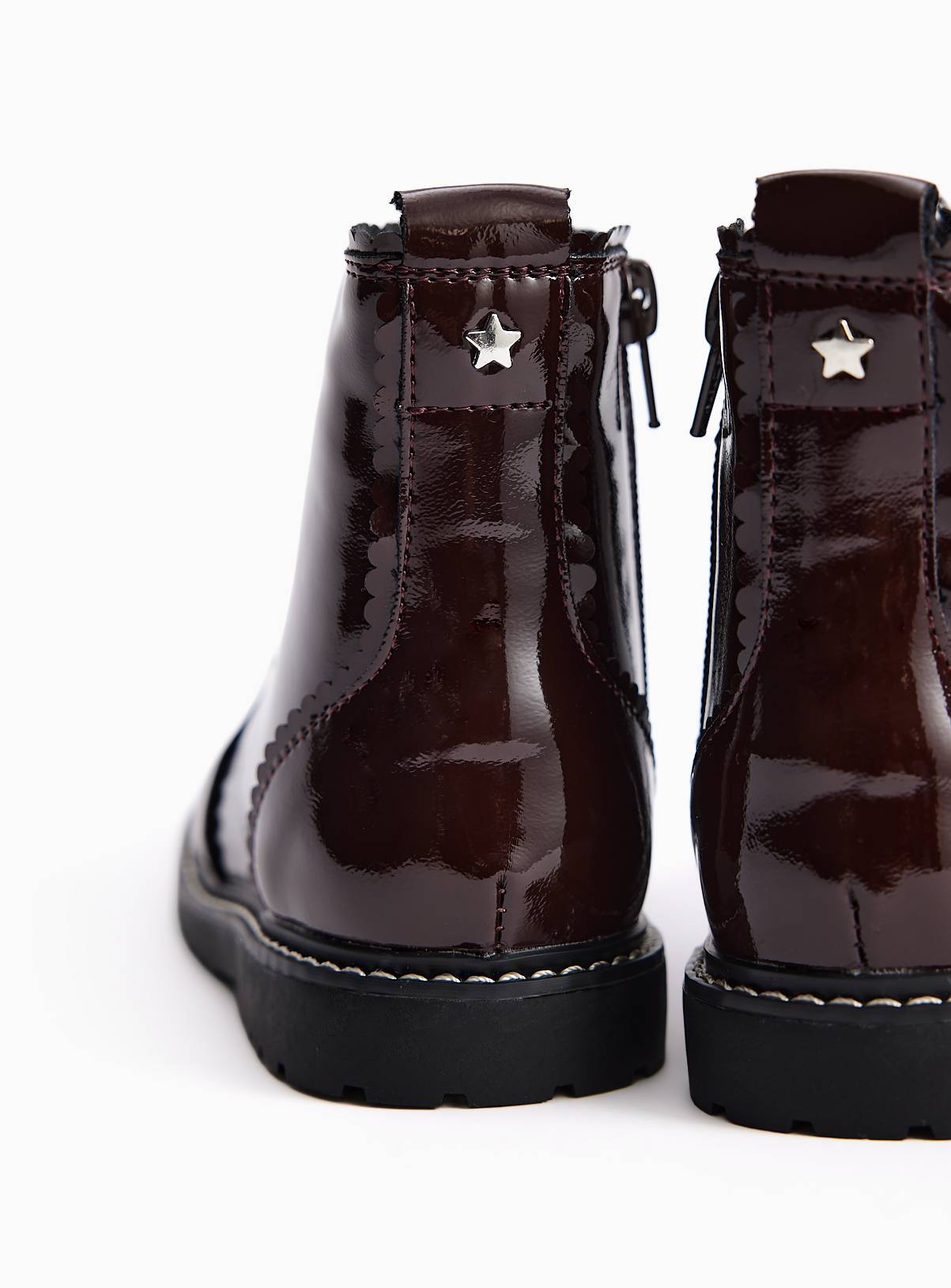 Patent Lace Up Ankle Boots 8 Infant - Image 4