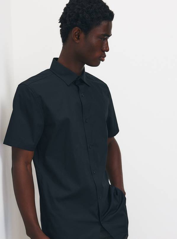 Black Slim Fit Shirt 2 Pack 17.5