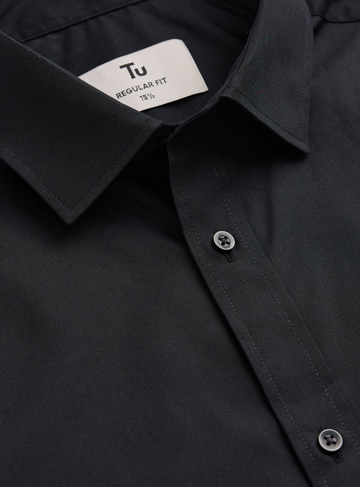 Black Regular Fit Short Sleeve Shirts 2-Pack 14.5 - Image 2