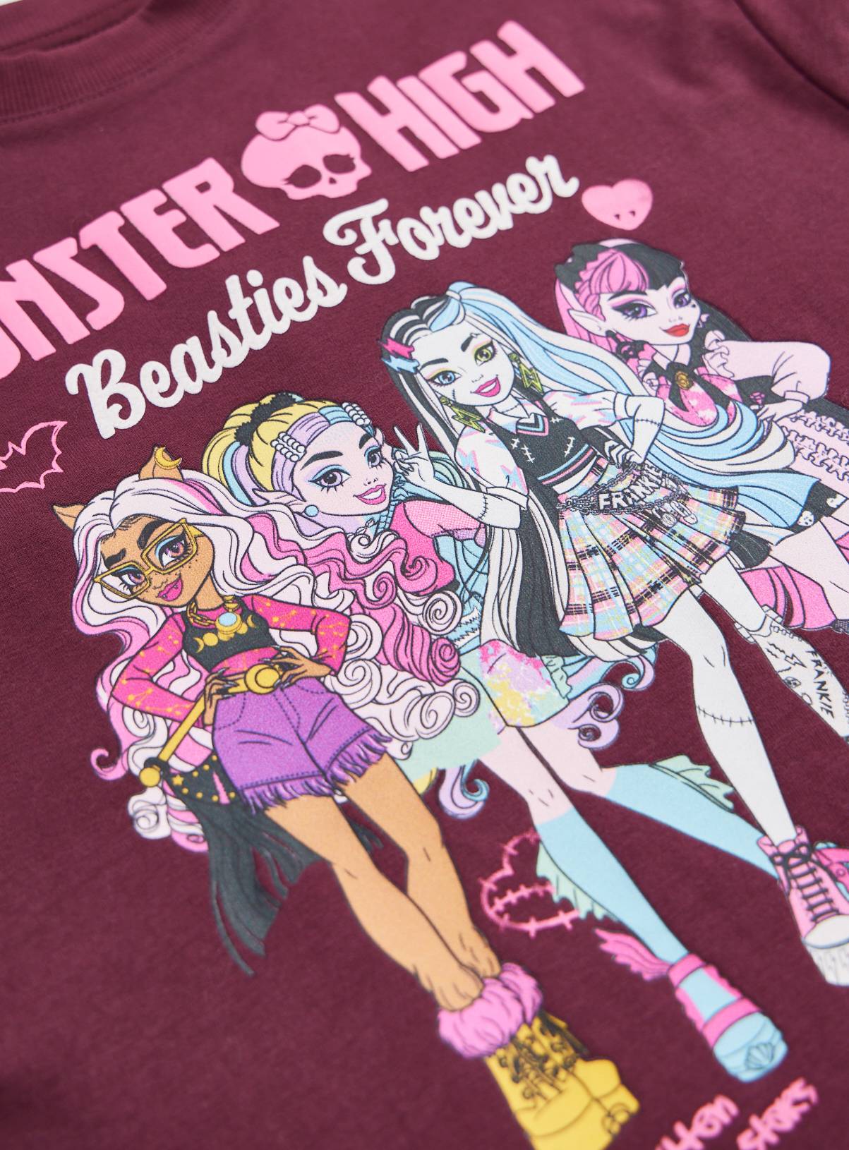 Burgundy Monster High Beasties Forever T-Shirt 13 years - Image 2