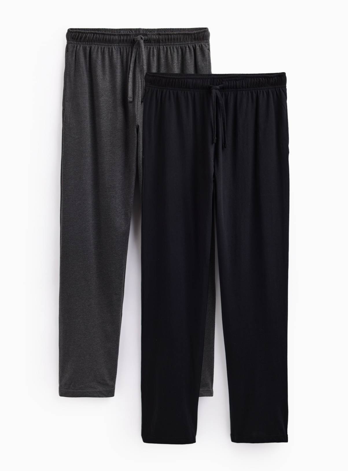 Black & Charcoal Cotton Rich Pyjama Bottoms 2-Pack  XL - Image 1