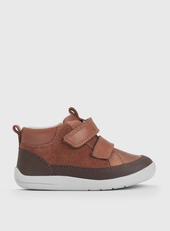 START-RITE Rove Tan Leather Suede Shoe 6 Infant